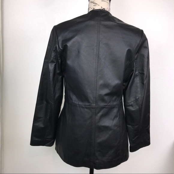 Terry Lewis Classic Luxuries Women’s Full Zip Genuine Black Leather Jacket Sz XS - Picture 5 of 6